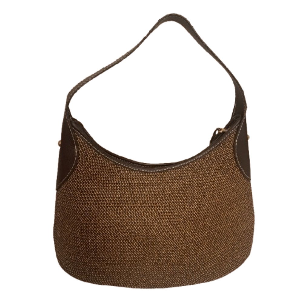 Talbots Vintage Bamboo Tassle Raffia Shoulder Bag - Picture 9 of 14